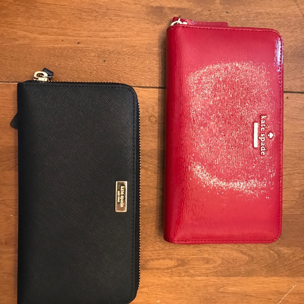 Kate spade patent leather red wallet